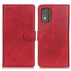 Coque Portefeuille Livre Cuir Etui Clapet A07D pour Nokia C02 Rouge