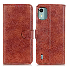 Coque Portefeuille Livre Cuir Etui Clapet A07D pour Nokia C12 Plus Marron