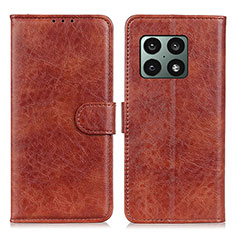 Coque Portefeuille Livre Cuir Etui Clapet A07D pour OnePlus 10 Pro 5G Marron