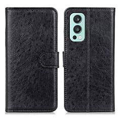 Coque Portefeuille Livre Cuir Etui Clapet A07D pour OnePlus Nord 2 5G Noir