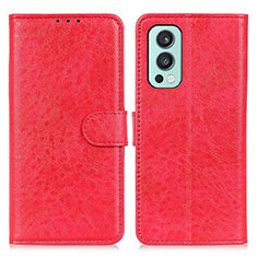 Coque Portefeuille Livre Cuir Etui Clapet A07D pour OnePlus Nord 2 5G Rouge