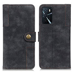 Coque Portefeuille Livre Cuir Etui Clapet A07D pour Oppo A16 Noir