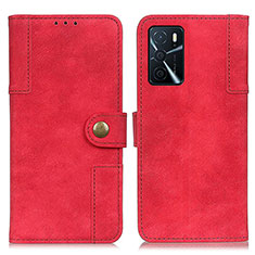 Coque Portefeuille Livre Cuir Etui Clapet A07D pour Oppo A16 Rouge