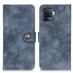 Coque Portefeuille Livre Cuir Etui Clapet A07D pour Oppo Reno5 F Bleu