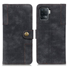 Coque Portefeuille Livre Cuir Etui Clapet A07D pour Oppo Reno5 F Noir