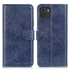 Coque Portefeuille Livre Cuir Etui Clapet A07D pour Samsung Galaxy A03 Bleu