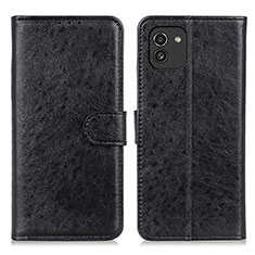 Coque Portefeuille Livre Cuir Etui Clapet A07D pour Samsung Galaxy A03 Noir