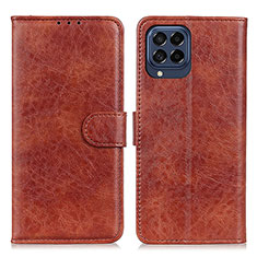 Coque Portefeuille Livre Cuir Etui Clapet A07D pour Samsung Galaxy M53 5G Marron