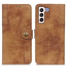 Coque Portefeuille Livre Cuir Etui Clapet A07D pour Samsung Galaxy S21 FE 5G Marron