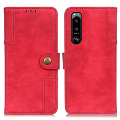 Coque Portefeuille Livre Cuir Etui Clapet A07D pour Sony Xperia 5 III Rouge