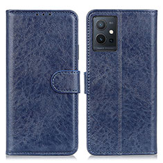 Coque Portefeuille Livre Cuir Etui Clapet A07D pour Vivo T1 5G India Bleu