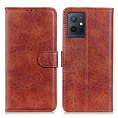 Coque Portefeuille Livre Cuir Etui Clapet A07D pour Vivo T1 5G India Marron