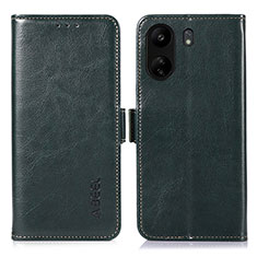 Coque Portefeuille Livre Cuir Etui Clapet A07D pour Xiaomi Poco C65 Vert