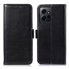 Coque Portefeuille Livre Cuir Etui Clapet A07D pour Xiaomi Redmi Note 12 4G Noir