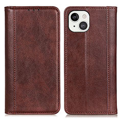 Coque Portefeuille Livre Cuir Etui Clapet A08 pour Apple iPhone 13 Marron