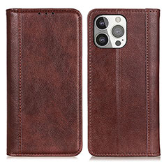 Coque Portefeuille Livre Cuir Etui Clapet A08 pour Apple iPhone 14 Pro Marron