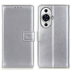 Coque Portefeuille Livre Cuir Etui Clapet A08D pour Huawei Nova 11 Argent