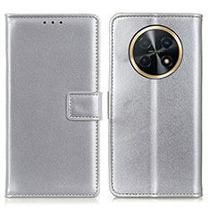 Coque Portefeuille Livre Cuir Etui Clapet A08D pour Huawei Nova Y91 Argent