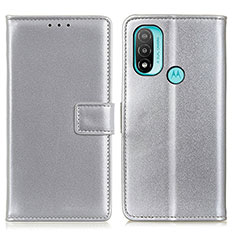 Coque Portefeuille Livre Cuir Etui Clapet A08D pour Motorola Moto E20 Argent