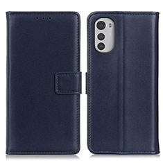 Coque Portefeuille Livre Cuir Etui Clapet A08D pour Motorola Moto E32 Bleu