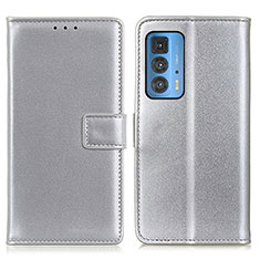 Coque Portefeuille Livre Cuir Etui Clapet A08D pour Motorola Moto Edge 20 Pro 5G Argent