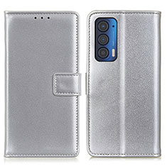 Coque Portefeuille Livre Cuir Etui Clapet A08D pour Motorola Moto Edge (2021) 5G Argent