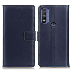 Coque Portefeuille Livre Cuir Etui Clapet A08D pour Motorola Moto G Pure Bleu