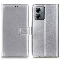 Coque Portefeuille Livre Cuir Etui Clapet A08D pour Motorola Moto G14 Argent