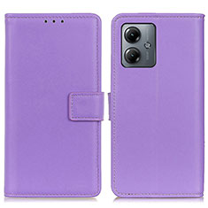 Coque Portefeuille Livre Cuir Etui Clapet A08D pour Motorola Moto G14 Violet