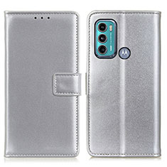 Coque Portefeuille Livre Cuir Etui Clapet A08D pour Motorola Moto G40 Fusion Argent