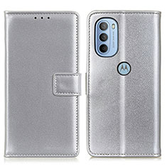 Coque Portefeuille Livre Cuir Etui Clapet A08D pour Motorola Moto G41 Argent