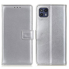 Coque Portefeuille Livre Cuir Etui Clapet A08D pour Motorola Moto G50 5G Argent