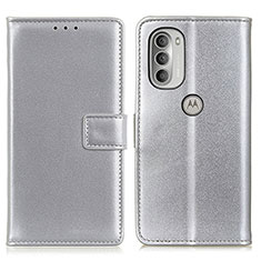 Coque Portefeuille Livre Cuir Etui Clapet A08D pour Motorola Moto G51 5G Argent