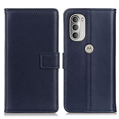 Coque Portefeuille Livre Cuir Etui Clapet A08D pour Motorola Moto G51 5G Bleu