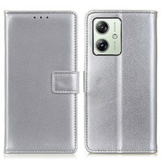 Coque Portefeuille Livre Cuir Etui Clapet A08D pour Motorola Moto G54 5G Argent