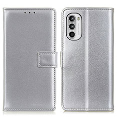 Coque Portefeuille Livre Cuir Etui Clapet A08D pour Motorola Moto G71s 5G Argent