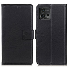 Coque Portefeuille Livre Cuir Etui Clapet A08D pour Motorola Moto G72 Noir