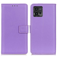 Coque Portefeuille Livre Cuir Etui Clapet A08D pour Motorola Moto G72 Violet