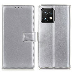 Coque Portefeuille Livre Cuir Etui Clapet A08D pour Motorola Moto X40 5G Argent