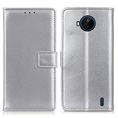 Coque Portefeuille Livre Cuir Etui Clapet A08D pour Nokia C20 Plus Argent