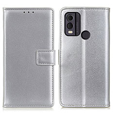 Coque Portefeuille Livre Cuir Etui Clapet A08D pour Nokia C22 Argent