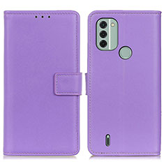 Coque Portefeuille Livre Cuir Etui Clapet A08D pour Nokia C31 Violet