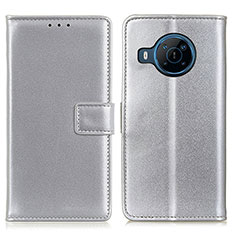 Coque Portefeuille Livre Cuir Etui Clapet A08D pour Nokia X100 5G Argent