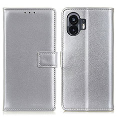 Coque Portefeuille Livre Cuir Etui Clapet A08D pour Nothing Phone 2 Argent