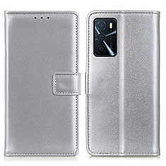 Coque Portefeuille Livre Cuir Etui Clapet A08D pour Oppo A16 Argent