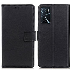 Coque Portefeuille Livre Cuir Etui Clapet A08D pour Oppo A16 Noir