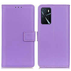 Coque Portefeuille Livre Cuir Etui Clapet A08D pour Oppo A16 Violet