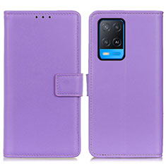 Coque Portefeuille Livre Cuir Etui Clapet A08D pour Oppo A54 4G Violet