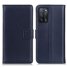 Coque Portefeuille Livre Cuir Etui Clapet A08D pour Oppo A55 5G Bleu