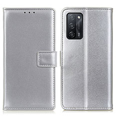 Coque Portefeuille Livre Cuir Etui Clapet A08D pour Oppo A56 5G Argent